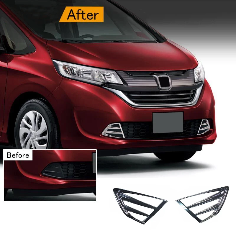 Передние противотуманные фары для Honda Freed 2017 2018 2019 2020 АБС-хром накладка на раму 2