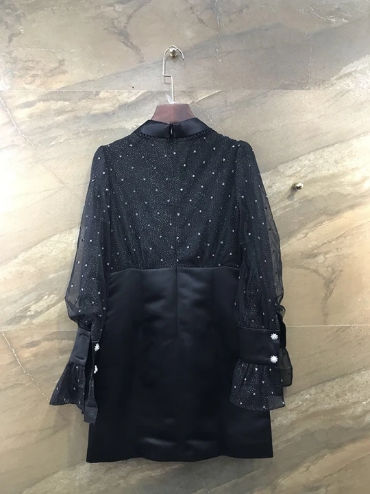 Осенняя ранняя новая женская одежда с отворотом и пуговицами, декоративное платье с длинными рукавами 922