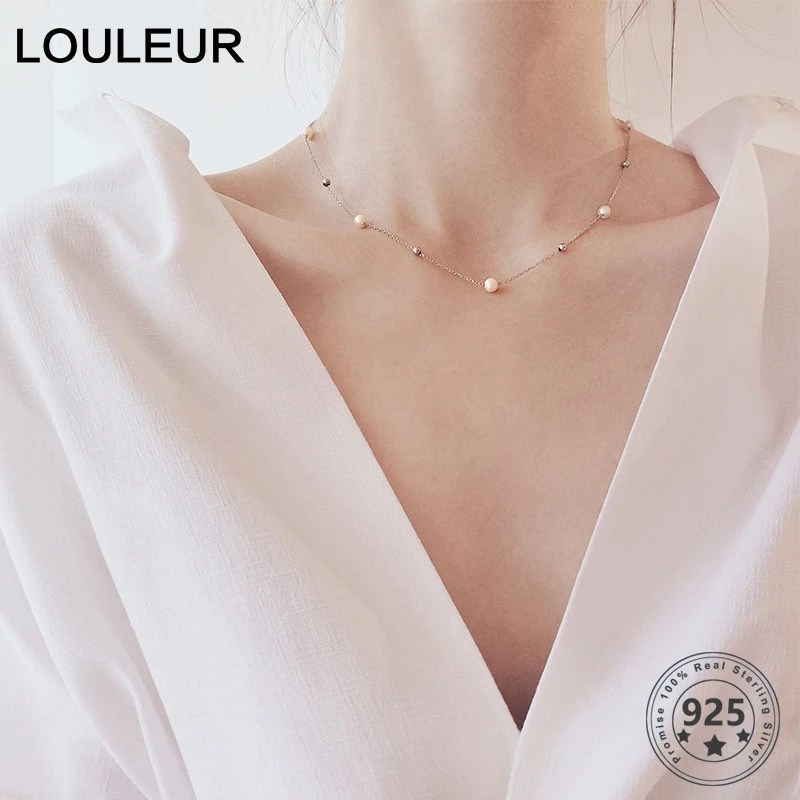 Louleur Real 925 Sterling Silver Pearl 