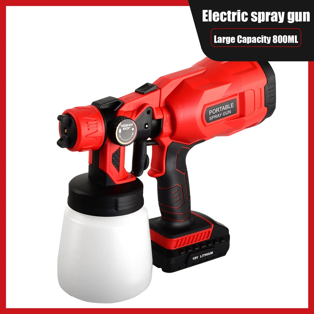 PISTOLA DE PULVERIZACIÓN eléctrica de gran capacidad, herramientas portátiles de Batería de 18V para el hogar, jardín, pulverizador de pintura, aerógrafo