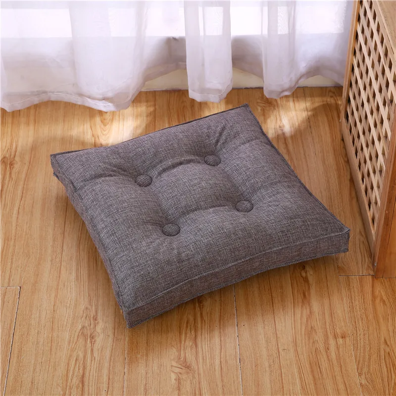 

Quality Cozy Solid Floor Cushion Pillow Cushion Home Decor Pillows Cotton Linen Sofa Car Seat Back Cushions with Zipper Filling