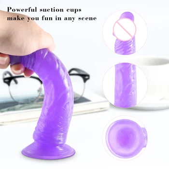 Realistic Dildo With Strong Suction Cup Erotic Jelly Dildo Sex Toys for Woman Artificial Penis G-spot Simulation Anal Butt Plug 2