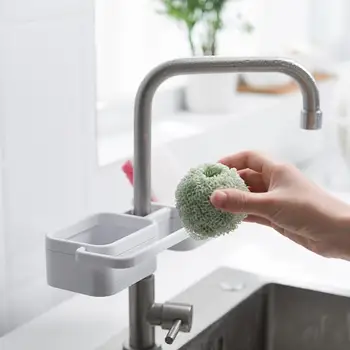 

Kitchen Sink Helper Box Faucet Sponge Soap Cloth Storage Keep Organizer Drain Shelf Holder Rack Cleaning P2Z6