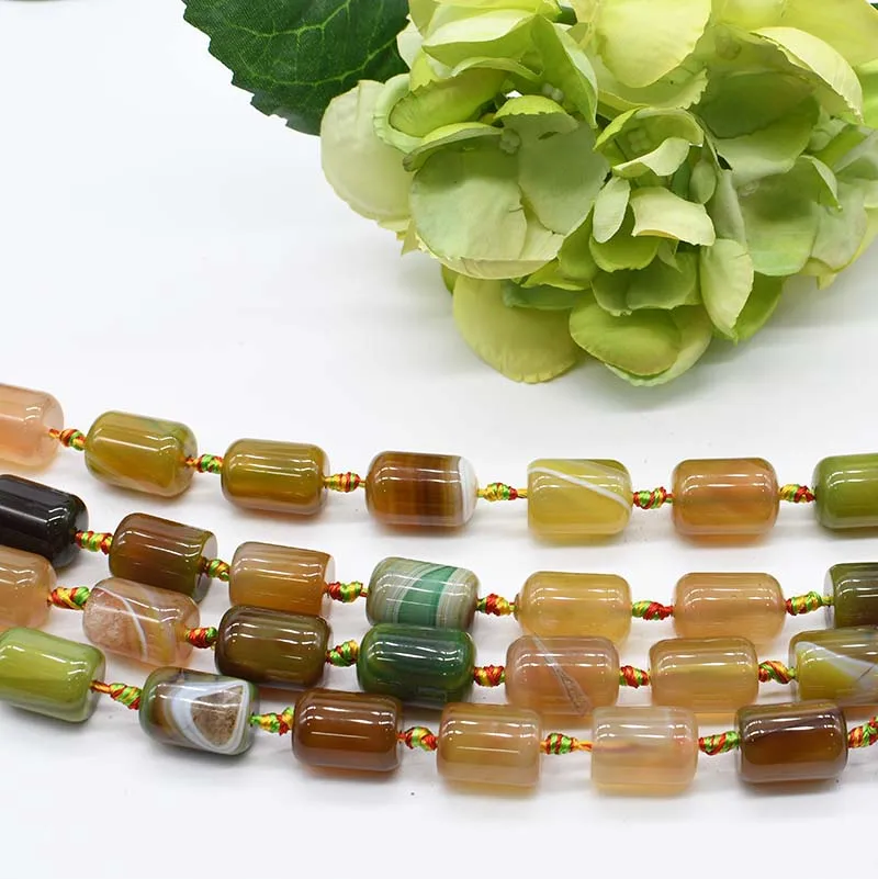 2strands/lot Natural Smooth candy cylindrical Agate loose beads For DIY Bracelet Necklace Jewelry Making Strand 15