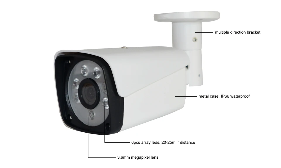 2MP 5MP 8MP IP камера безопасности POE 4K металлическая сетевая камера видеонаблюдения 1080P ночного видения CCTV наружная цилиндрическая камера H.265