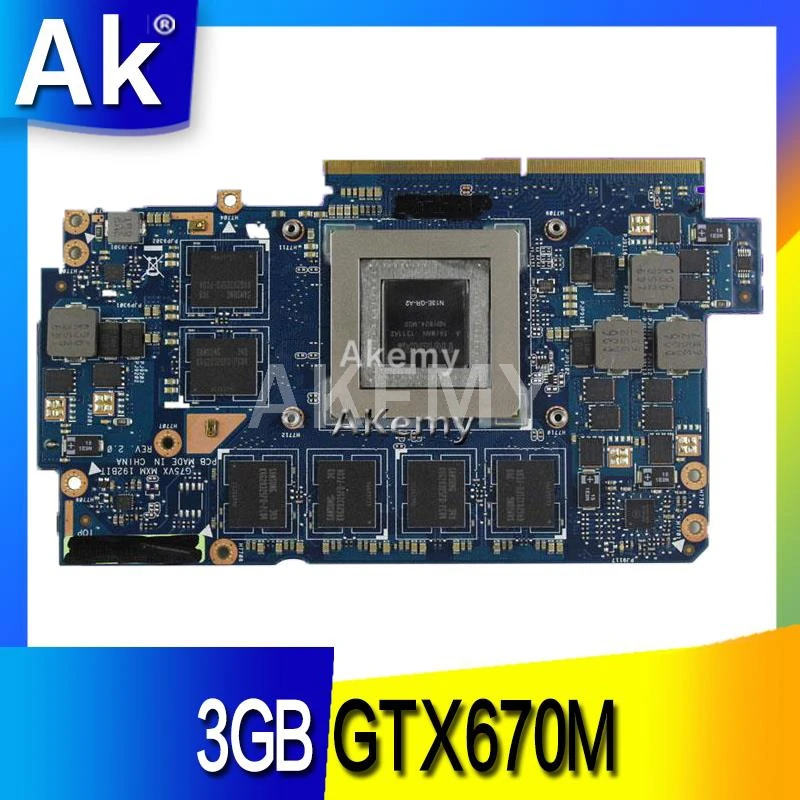 AK видеокарта для ASUS G75V G75VX 3 ГБ GTX670M самая высокая конфигурация N13E-GR-A2 графическая