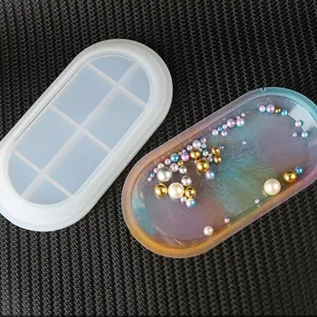 

2 Pcs DIY Resin Crystal Epoxy Mold Jewelry Tray Crafts Casting Silicone Mould F3MF