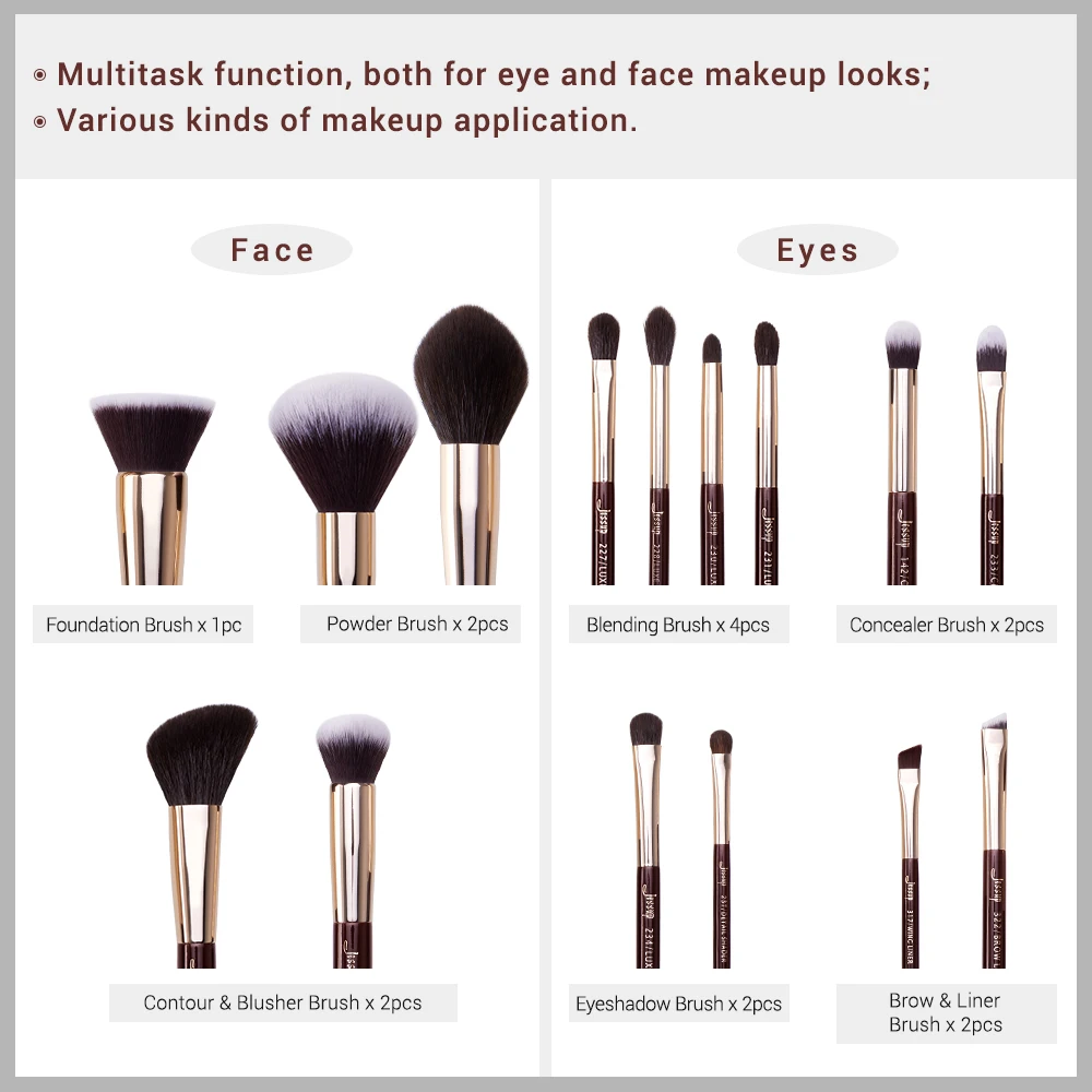★決算特価商品★ Jessup Makeup Brushes Set 15pcs Professional Makeup Brush ラケット