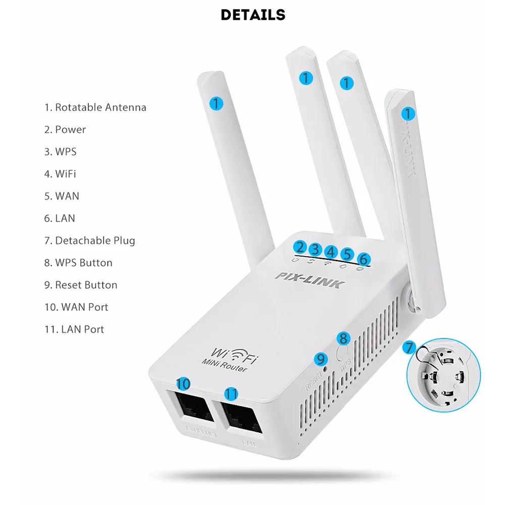 300/1200 Мбит/с двухдиапазонный 2,4/5G 4-антенны Wi-Fi расширитель диапазона Wi-Fi ретранслятор Беспроводной Wi-Fi маршрутизатор домашней сети по поставке товаров для дома