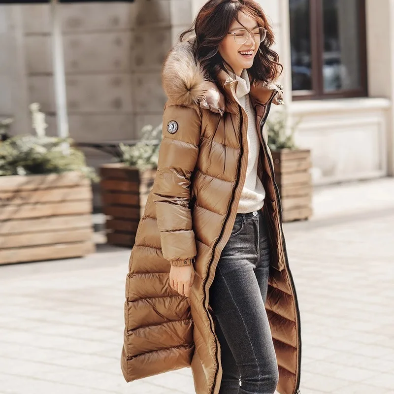

90% White Duck Down Jacket Women Clothes 2020 Winter Coat Women Raccoon Fur Collar Korean Puffer Jacket Women Parka 2123 YY2033