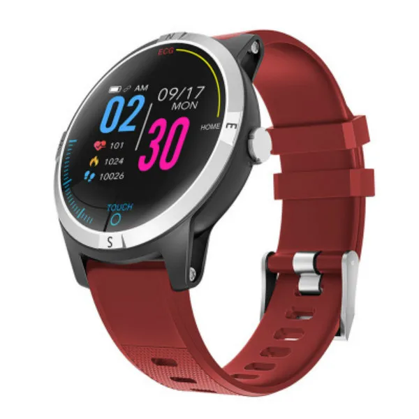 Смарт-часы IP68 Водонепроницаемые умные часы ECG+ PPG Dual Heart Rate HRV шаг спорт на открытом воздухе часы мониторинга для мужчин и женщин носимые - Цвет: Red