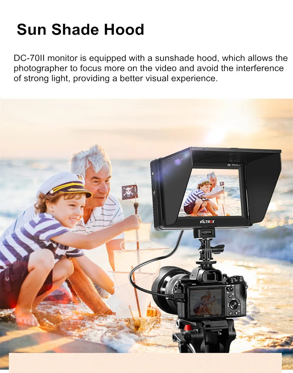 Viltrox 7 ''DC-70 II клип на HD lcd HDMI AV вход камера видео монитор дисплей и батарея и зарядное устройство для Canon Nikon DSLR BMPCC