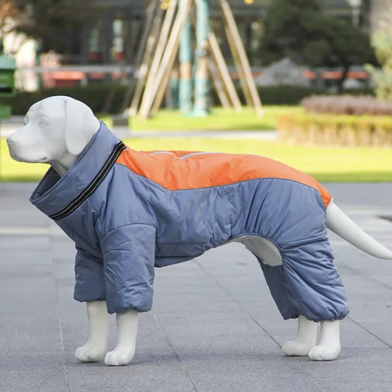 Winter Large Dog Clothes Warm Pet Overall Jacket Thicken Jumpsuit For