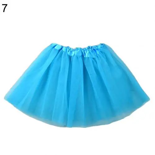 Light Blue Модная одежда для детей, Детская мода 3 Слои Для детей девочек Эластичная лента газовое платье для балета, для танцев юбка принцессы балетный танцевальный костюм, один размер - Цвет: Light Blue