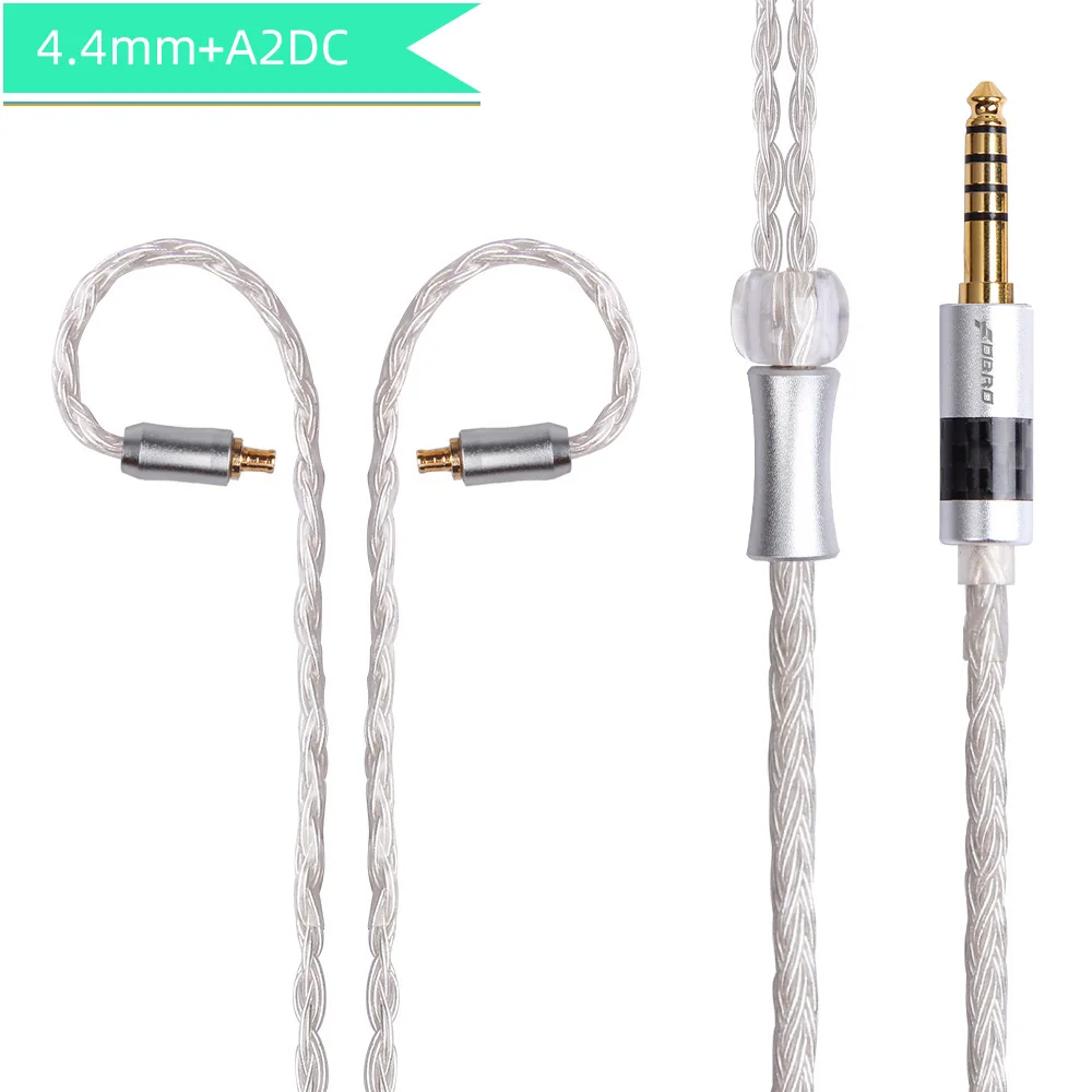 white 4.4mm A2DC FDBRO 16 ядер 2,5/3,5/4,4 мм с серебряным покрытием наушников обновления аудио провода наушники MMCX IE80 IM 2Pin 0,78 мм A2DC кабель SE425 SE535 - Цвет: white 4.4mm A2DC