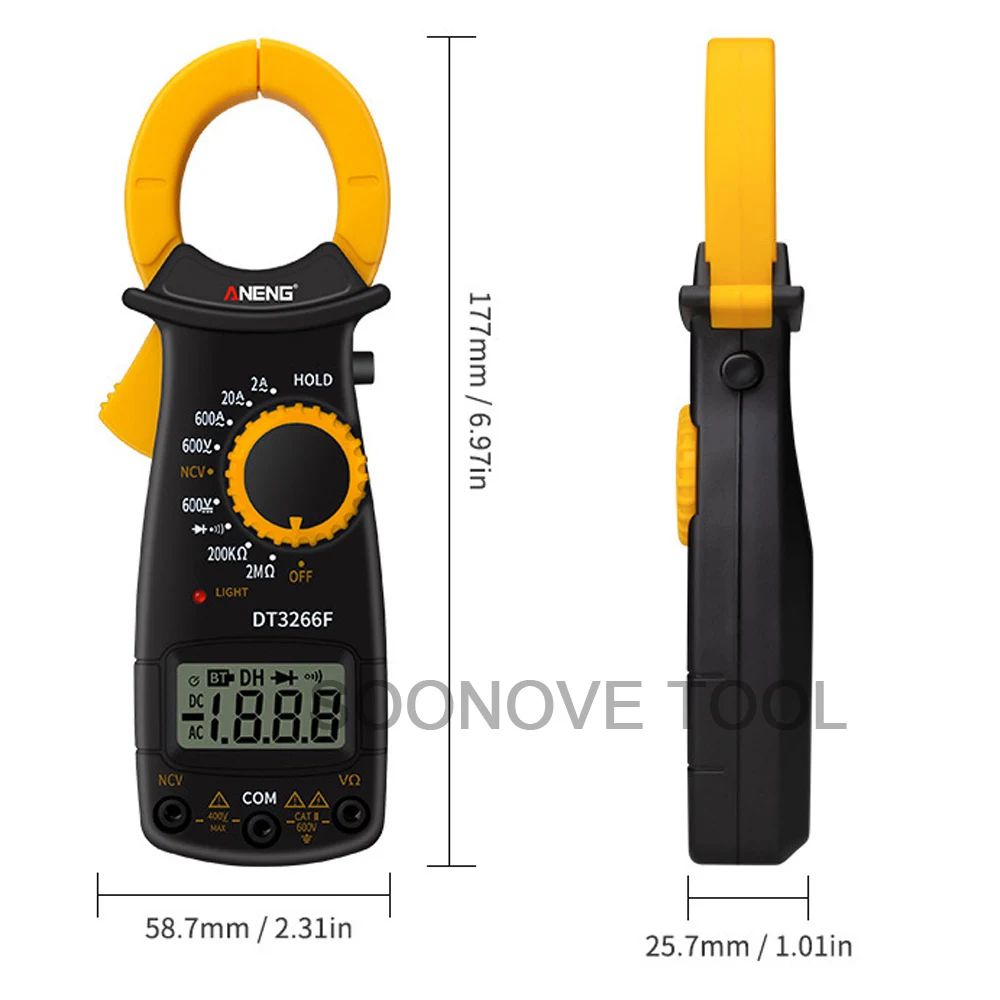 ANENG DT-3266F цифровой дисплей Ампер клещи мультиметр NCV токовые клещи Вольтметр Амперметр AC/DC Ток Тестер
