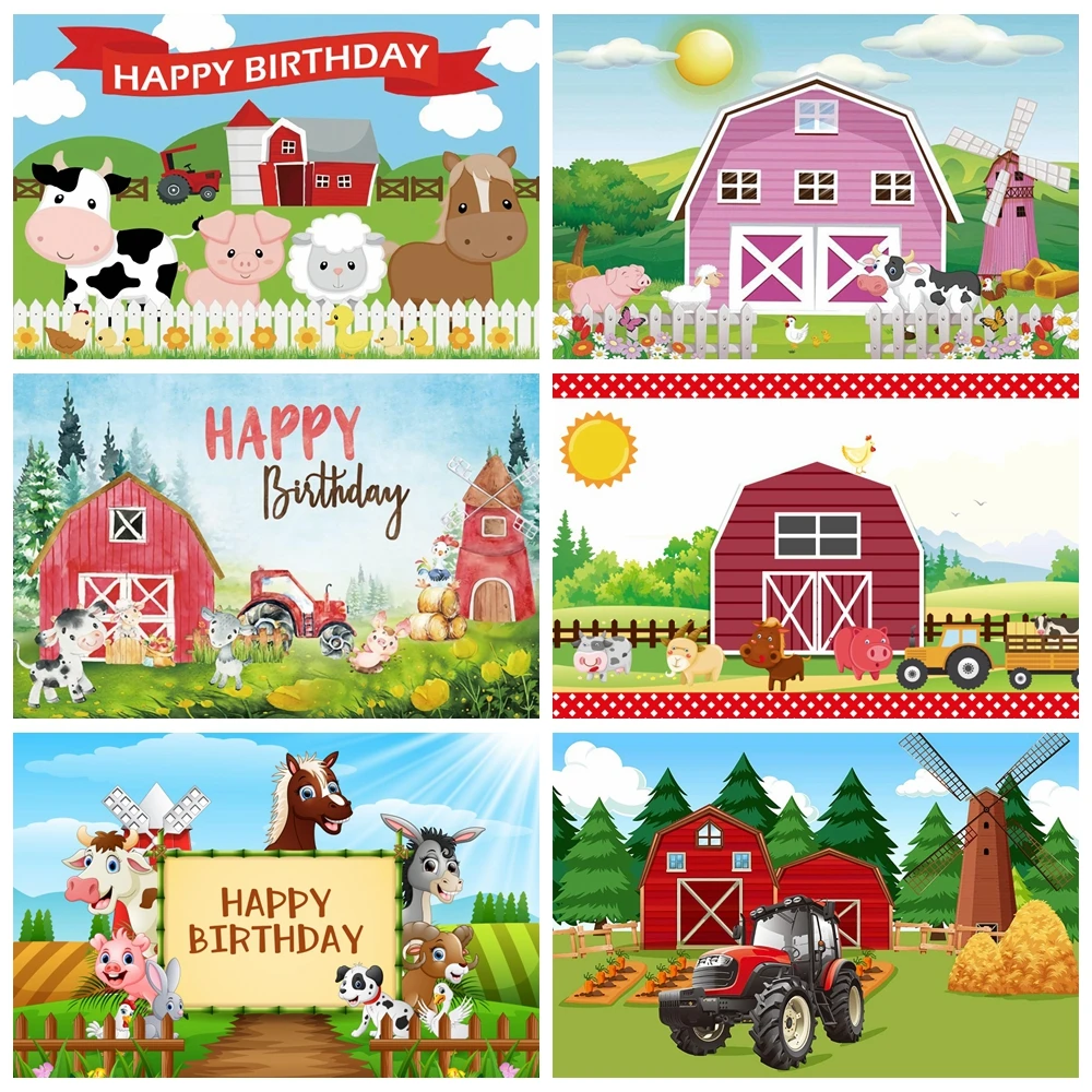 Фотофоны Yeele для студийной фотосъемки детей с изображением сельской фермы |