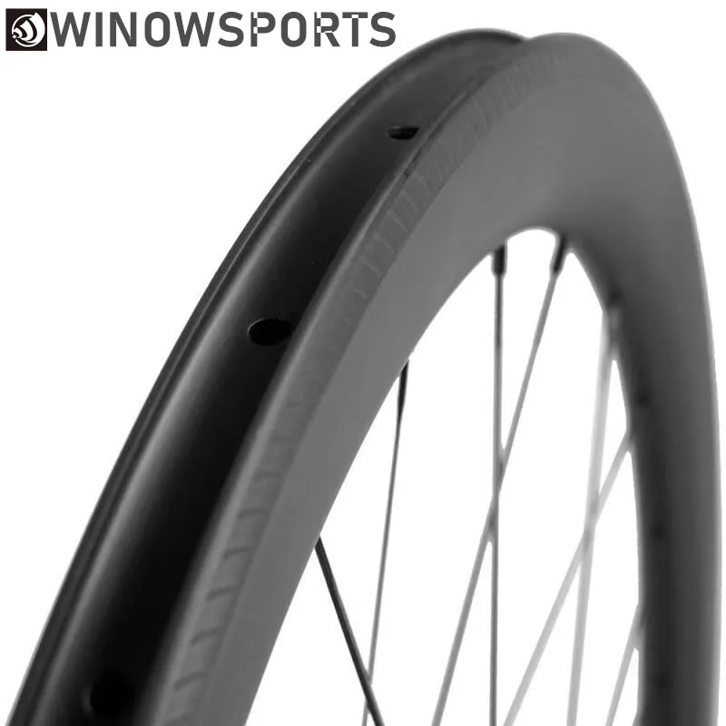 Excellent Winowsports knife aero brake surface new design 50mm carbon clincher wheel tubeless road bike UD Matte 25mm wide 700c carbon rim 0