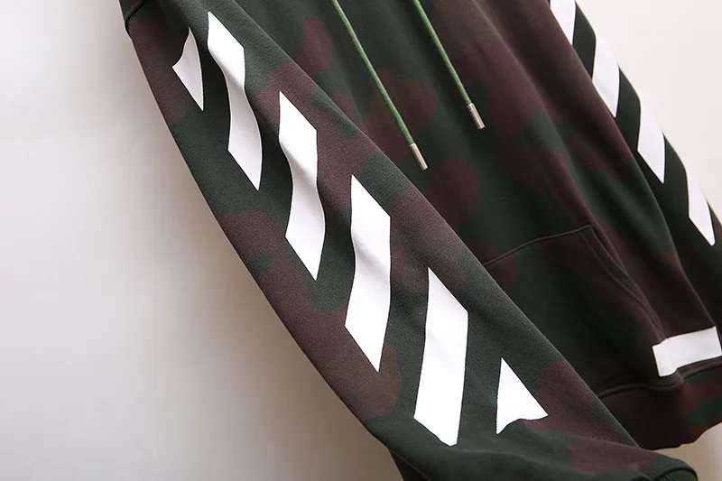 19ss Off-White OW камуфляжная стрела для мужчин и женщин унисекс для влюбленных Модная хлопковая Повседневная Толстовка с капюшоном свободная Куртка Пуловер