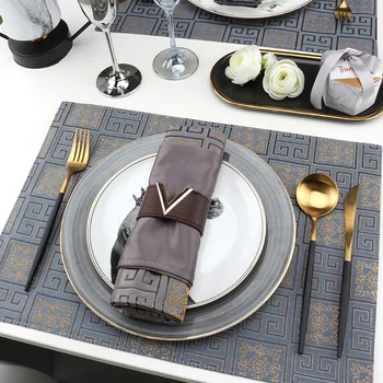 

Yarn-dyed jacquard Table mats polyester cotton placemat for home decoration 45*32CM rectangle placemat SET OF 1