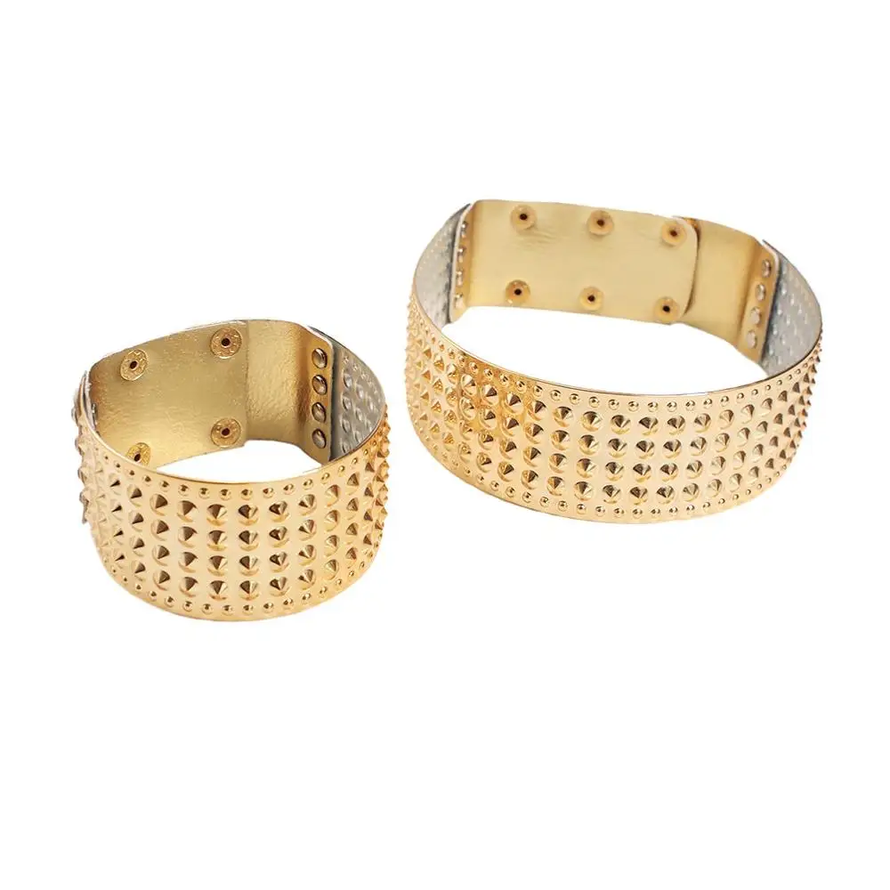 Gold Set Индийский ювелирный набор MANILAI, женское винтажное кожаное ожерелье, Набор браслетов, Bijoux Africain, Массивное колье, ожерелья, регулируемые - Окраска металла: Gold Set