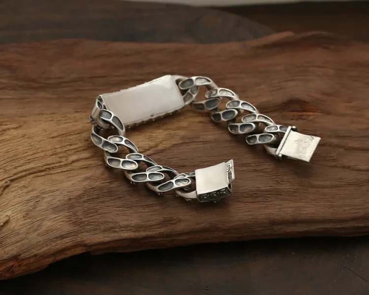 Starfield S925 Sterling Silver Personalized Retro Male Thai Silver Domineering Skull Bracelet&Bracelet Homme