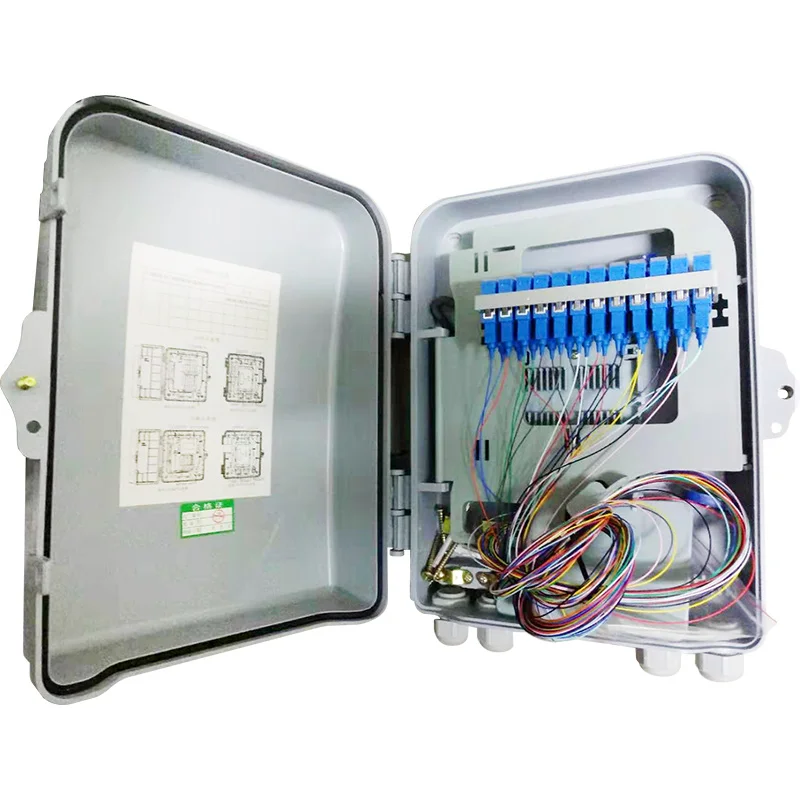 12 ядро или 24 ядро концевой FTTH оптоволоконный распределительный ящик полный с одним режимом pigtail SC адаптер