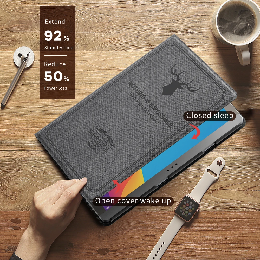 Чехол для планшета SmartDevil в стиле ретро для Xiaomi Mi Pad 4 4 Plus, кожаный чехол, защитный чехол-подставка с функцией автоматического сна