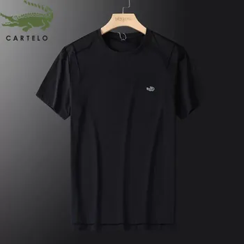 

CARTELO T-shirt men summer new solid color round neck breathable casual sports men's short-sleeved T-shirt