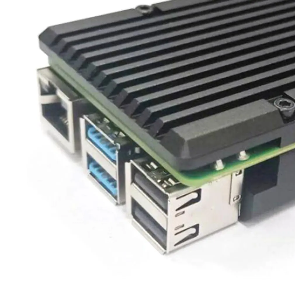 Новейший алюминиевый чехол для Raspberry Pi 4 с двойным охлаждающим вентилятором металлический корпус черный корпус для RPI 4 Модель B