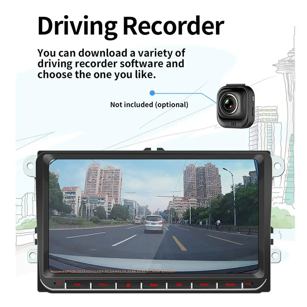 9 дюймов Автомобильный gps навигатор Wifi Bluetooth Автомобильный MP5 плеер Радио Android 8,1 16G HD сенсорный экран MP5 плеер для VW универсальный