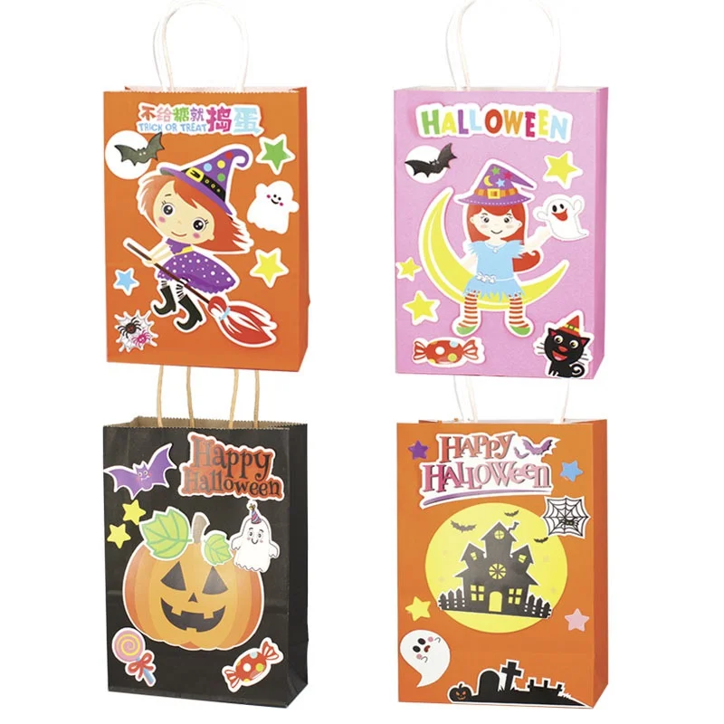 Halloween Treat Candy Bags Handmade Material Bag Craft DIY Supplies for Kids Children Party Decoration Baby child Toys Kid Gift
