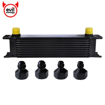 

evil energy Universal 10 16 19 Row 10an Stacked Plate Engine Oil Cooler Transmission Power Steering Fluid Radiator Kit