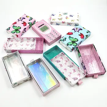 

New Design Eyelash Packaging Box Wholesale Empty Lash Boxes With Tray Rectangle Case 25mm Mink Lashes Eyelashes Package