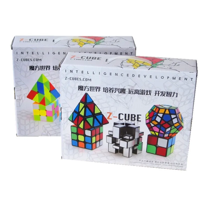 Zcube 2x2x2 3x3x3 зеркальная поверхность Пирамида Megaminx набор магический куб ультра-гладкая скоростная Головоломка Куб костюм детские игрушки подарок