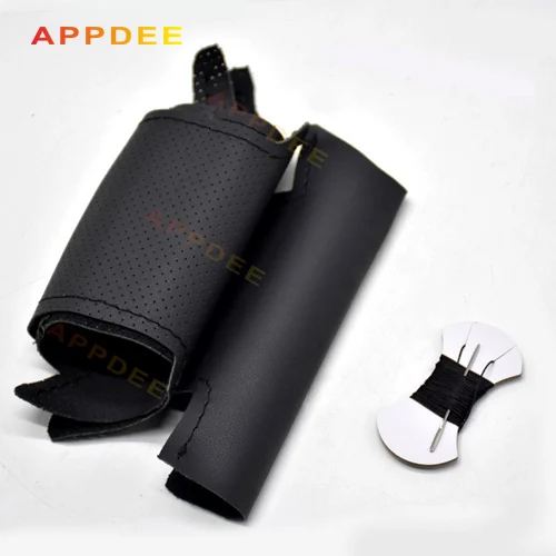 APPDEE для Хонда сrv CR-V 2007 2008 2009 2010 2011 черная искусственная кожа Чехол рулевого колеса автомобиля аксессуары для интерьера Запчасти - Название цвета: black thread