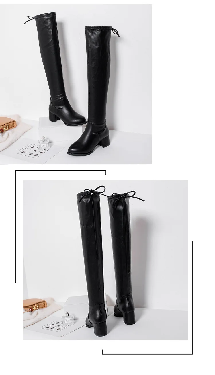 Winter Over The Knee Boots Women Stretch Fabric Thigh High Sexy Woman Shoes