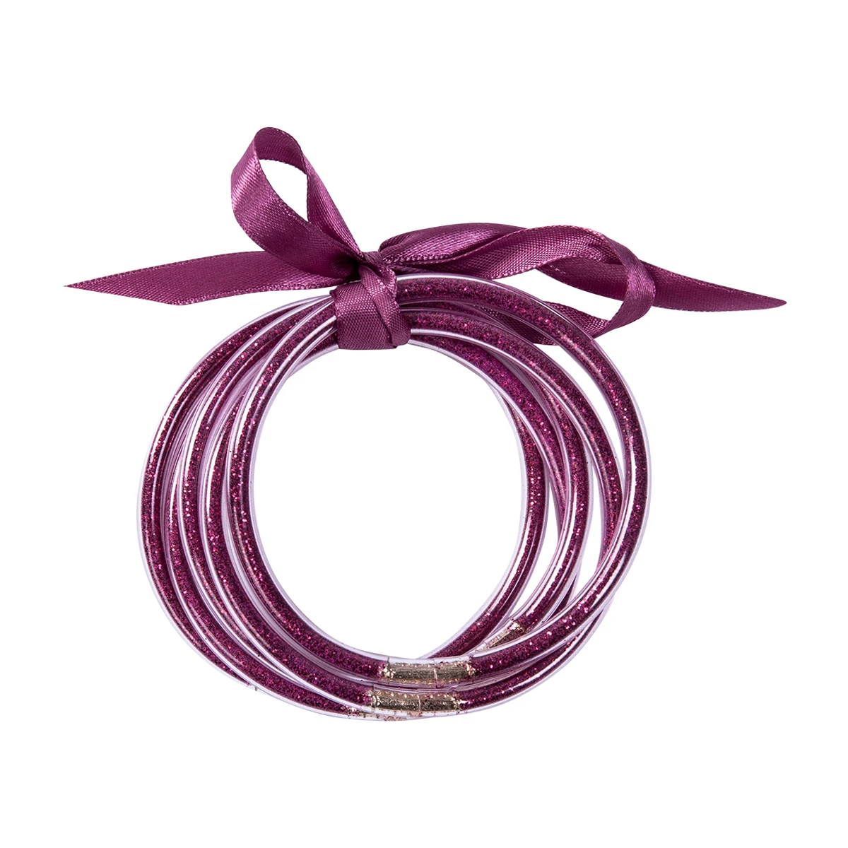 Dark Purple Блестящий браслет набор блестящих заполненных силиконовых желейных летних браслетов - Окраска металла: Dark Purple