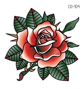 Rocooart Waterproof Temporary Tattoo Sticker Flower Rose Fake Tatto Flash Tatoo Hand Arm Foot Back body art for Girl Women Men - Color: CD-104