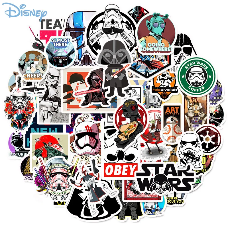 Водонепроницаемые наклейки для детей 10/50 шт. Disney из &quotЗвездных Войн&quot