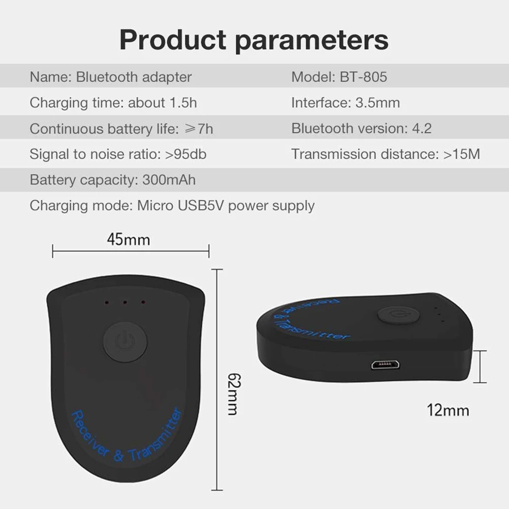 Планшет мини ТВ-динамики перезаряжаемый домашний 3,5 мм Bluetooth 4,2 аксессуары приемник передатчик беспроводной адаптер для мобильного телефона