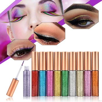 

2020 Hot 10 colors Eyeliner Liquid Make Up Beauty cosmetic sequins Eye Liner glitter shimmer shiny Waterproof Eye Makeup TSLM1