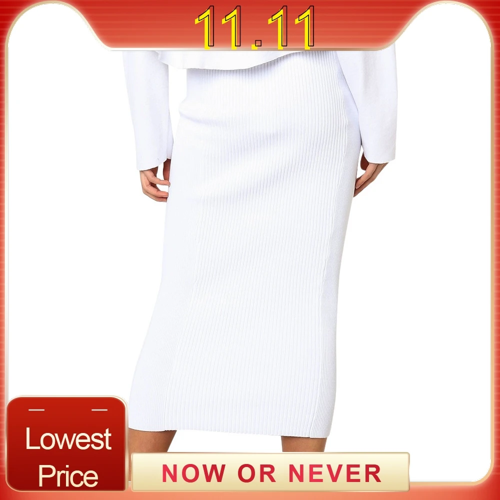 Женская сексуальная однотонная облегающая длинная юбка с высокой талией прямая