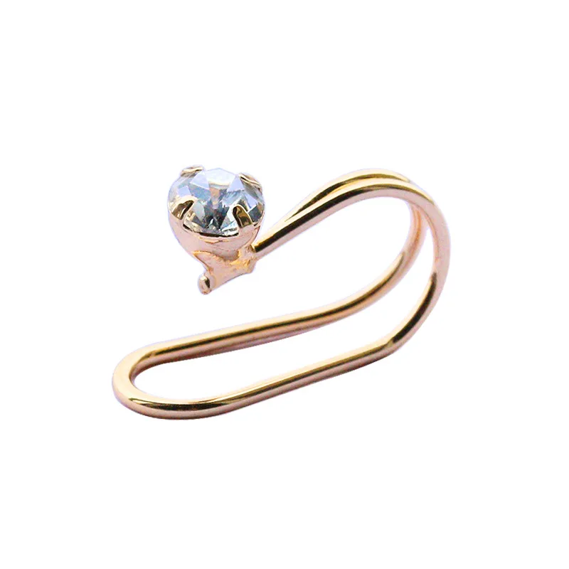 Aretes распродажа, цинковый сплав, трендовые, японская и корейская мода, новые одиночные циркониевые клипсы для ушей, женские Украшения для банкета, серьги - Окраска металла: jinseF074