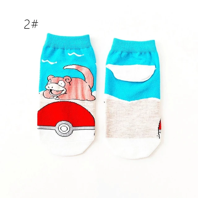 Cute Pokemon Pikachu Figure Cotton Socks Pokemon Squirtle Charmander Bulbasaur Anime Cosplay Men Women Ankle Cotton Socks Light Grey