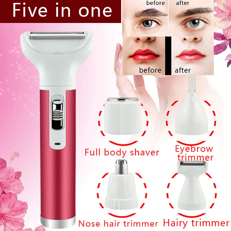 5 In 1 Women Shaver Painless Hair Removal Epilator Shaving Machine For Face Eyebrow Hair Removal