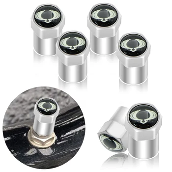 

4 Silver Car Tire Valve Core Cover Cap for SsangYong Actyon Turismo Ssang Yong Rodius Rexton Korando Kyron Auto Car Accessories
