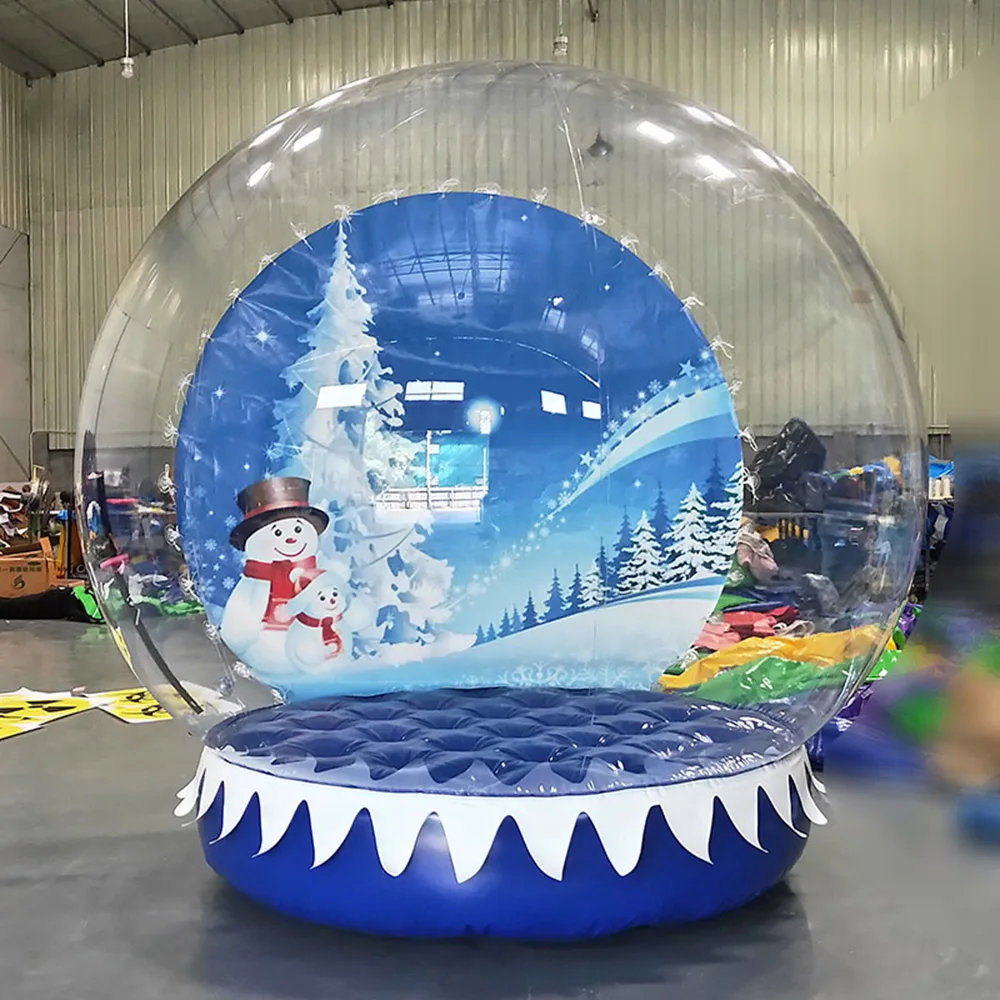 

2M/3M/4M Inflatable Snow Globe Photo Booth Advertising Transparent Bubble Dome Customized Backdrop Snow Globe Christmas Yard