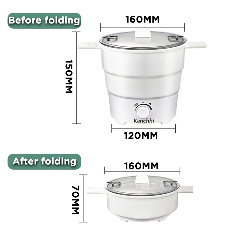 220v Collapsible Electric wok multi-functional household pot dormitory student  electric Rice cooker mini electric cooking pot 6