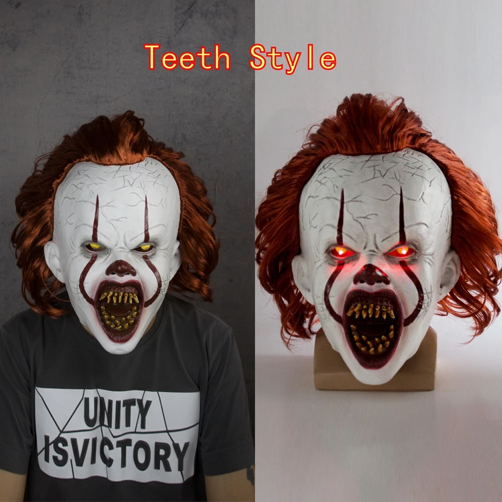 Led Hotcoser It: Chapter Two Pennywise Клоун Маска шутливые маски Костюм Хэллоуин косплей для взрослых